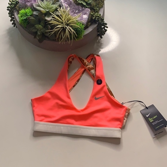Nike Indy Light bra coral and sand Camo Strappy racerback sports bra nwt - Picture 2 of 7